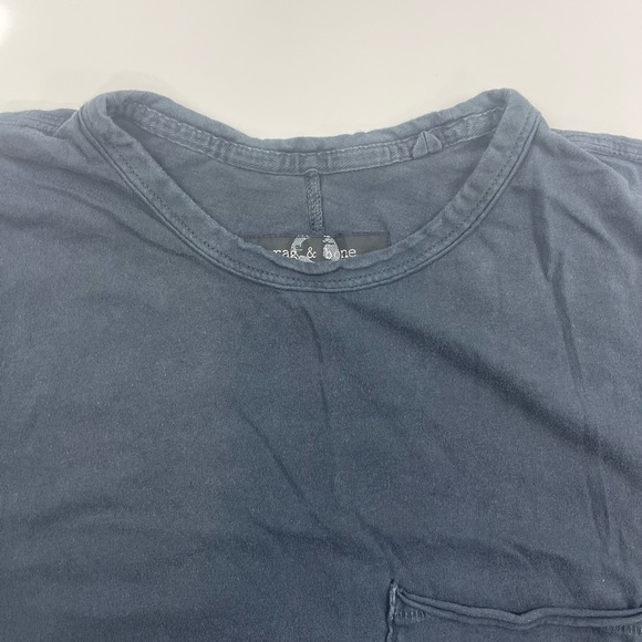 New Rag & Bone Miles Principal Jersey Tee Navy Blue Pocket Cotton - Picture 4 of 5